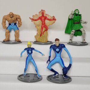 Marvel Comic Fantastic Four Buildable Figure Complete Set Collection Tomy 2005